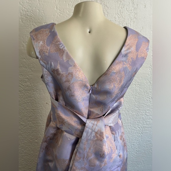 Adrianna Papell Pink and Gold Floral Midi Dress - Picture 7 of 16